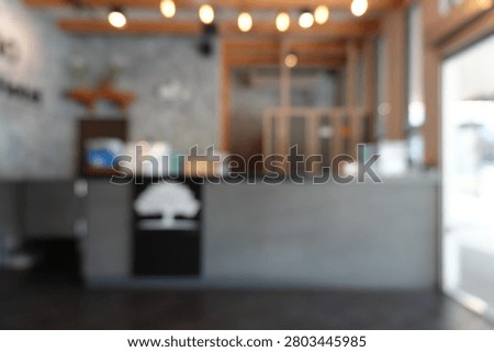 Blur counter in restaurant background.