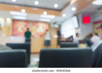 Blur Counter Service At The Bank