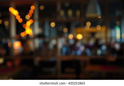 Blur Dark Bar Or Cafe At Night 