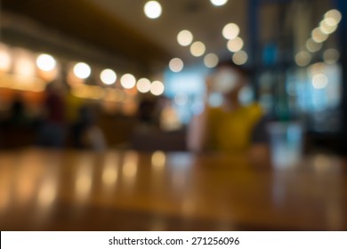 Blur Or Defocus Image Of Coffee Shop Or Cafeteria For Use As Background