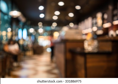 Blur Or Defocus Image Of Coffee Shop Or Cafeteria For Use As Background