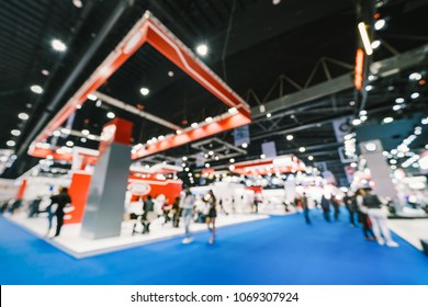 Blur, defocused background of public exhibition hall. Business tradeshow, job fair, or stock market. Organization or company event, commercial trading, or shopping mall marketing advertisement concept - Shutterstock ID 1069307924