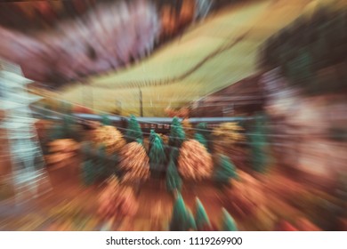 blur or defocused image of reduced train model on the tracks, background toned image - Shutterstock ID 1119269900