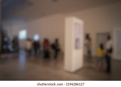 Blur Effect, People Are Attending Exhibition At Taman Ismail Marzuki, Jakarta