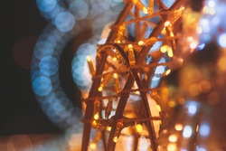 Blur Effect Shooting Bokeh On Colored Lights Elimination In The Park.
Festive Illumination In The Park Bright Yellow Orange Paint Of Light
