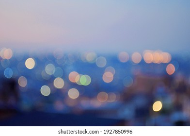 Blur effects with photo camera taken from the city at night, creating an abstract background