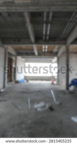 Blur focus of Construction site interior with new office building under renovation.