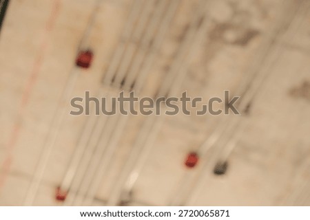 Blur focus of Electrical conduits system and metal pipeline installed on building ceiling.selective focus and background