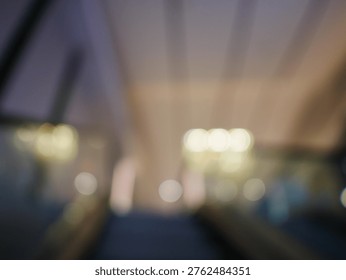 Blur focus of escalator elevator stairs lift in shoping mall.
