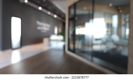 Blur focus of Fashion and modern office interiors. Front view of a loft open space office interior. Blur background. - Shutterstock ID 2215878777