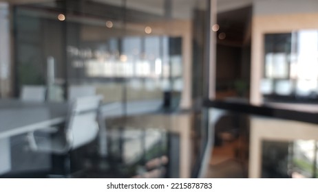 Blur focus of Fashion and modern office interiors. Front view of a loft open space office interior. Blur background. - Shutterstock ID 2215878783