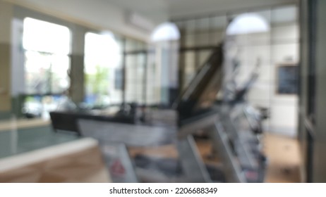 Blur Focus Of Fitness Room Background.