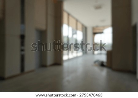 Blur focus of Modern elevator cabins in a business lobby or office.