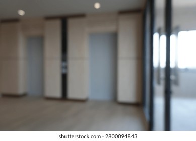 Blur focus of office elevators corridor.
