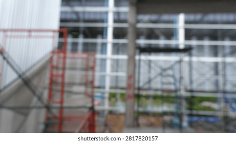 Blur focus of Scaffolding underconstruction.
