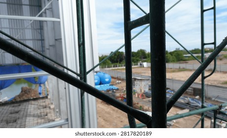 Blur focus of Scaffolding underconstruction.