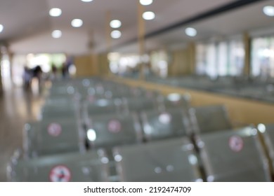 Blur Focus Of Social Distancing Or Physical Distancing Is Applied In The Waiting Room During This Pandemic Covid 19.