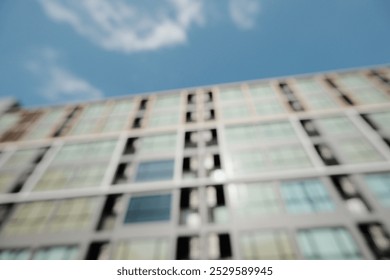 Blur focus of Urban building and city lifestyle. Apartment building in the city. Facade of new modern residential house. - Powered by Shutterstock