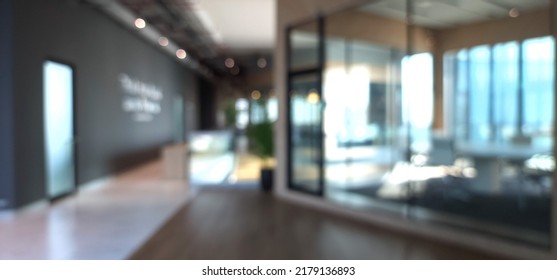 Blur focus White open space office interior can be used as background