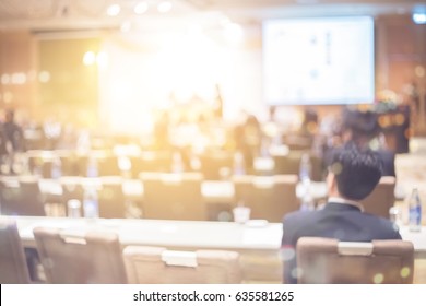 Blur Health Technology Training Event In Business Conference Convention Concept For Lifestyle Sale Meeting,  Blurry Seminar Room, Congress Tele Meeting Phone Call