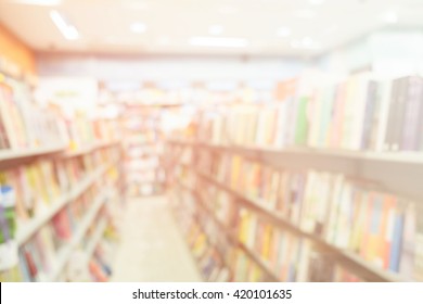 Blur Image Of A Bookstore. Bookstore Background