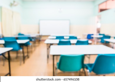 Blur image of empty classroom. - Shutterstock ID 657496108