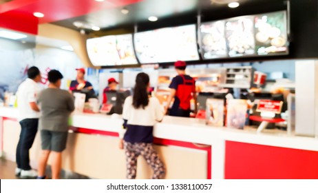 Blur Image Of Fast Food Restaurant.