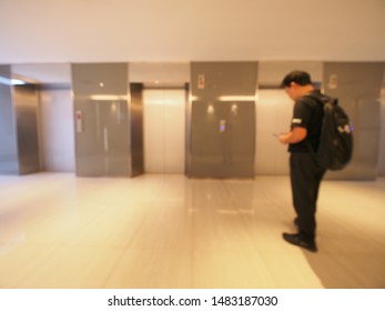 Blur image in front of elevator background usage.