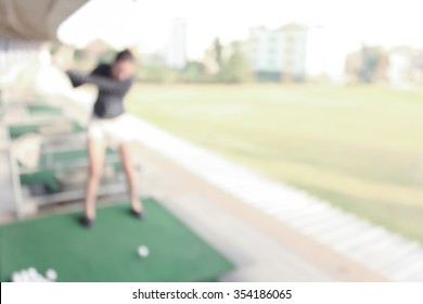 Blur Image Of Golf Driving Range