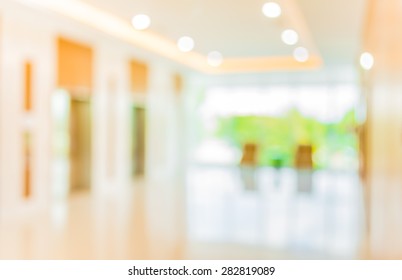 Blur Image Of Hospital Office Room With Table And Chairs For Background Usage.