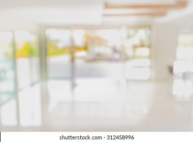 Blur Image Of Hospital Office Room With Table And Chairs For Background Usage.