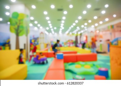 Blur Image Of Indoor Playground For Kids