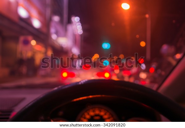 Blur Image Inside Car Bokeh Lights Stock Photo Edit Now