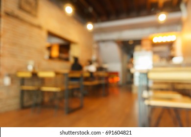 Blur Image Of Inside Coffee Shop