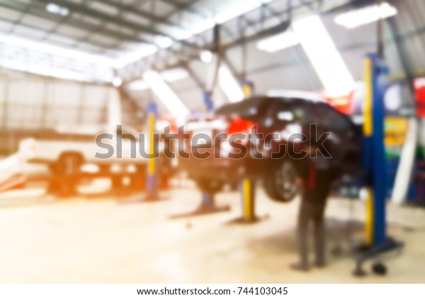 Blur
image of inside tire store, use for
background.