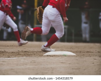 Blur Image Of  Junior Baseball Player On The  Game