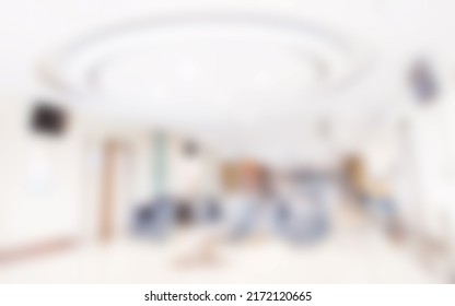 Blur Image Of Modern Hospital Lobby For Background