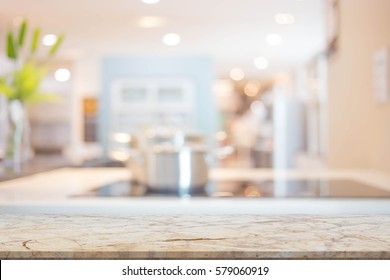Blur image of modern Kitchen Room interior. Kitchen Room.