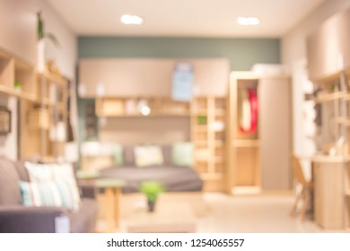 blur image of modern living room interior - Shutterstock ID 1254065557