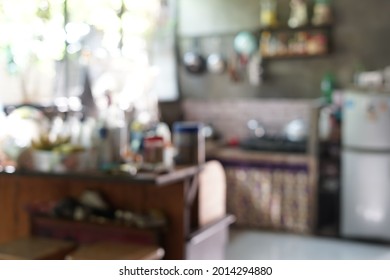 Blur Image Of Outdoor Kitchen In The House