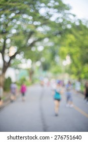  Blur Image Of People Exercise In Public Park  