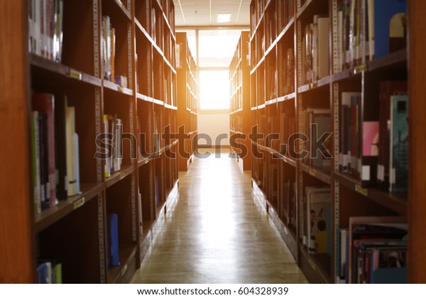 Blur image of\
picture library background. Library resources, including vast\
knowledge and sun light. School classroom in blur background.\
blurry view of elementary class\
room.