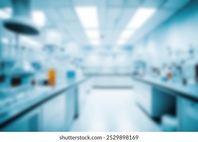 Blur image of scientist working in a modern laboratory setting, vintage tone. Blurred background for use.