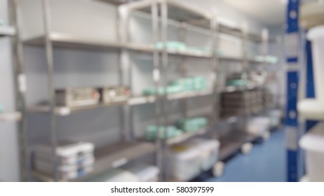 Blur Image Of Set For Sterilization , At Central Supply In Hospital ,clinic

