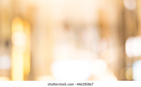 Blur image of shopping mall with shining lights - Shutterstock ID 446185867