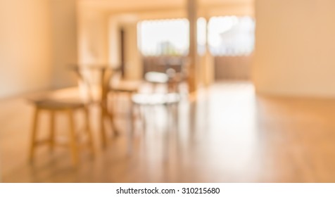 Blur Image Of Small White Waiting Room With Corridor Without People For Background Usage.