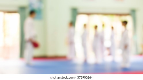 Blur Image Of Taekwondo Class.