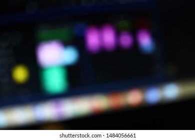 Blur image of video editing on Computer. office work. - Shutterstock ID 1484056661