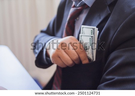 Blur image,corruption on officials in order to obtain items and projects that they want as an offense by giving money for corruption. idea of combating and preventing corruption by government official