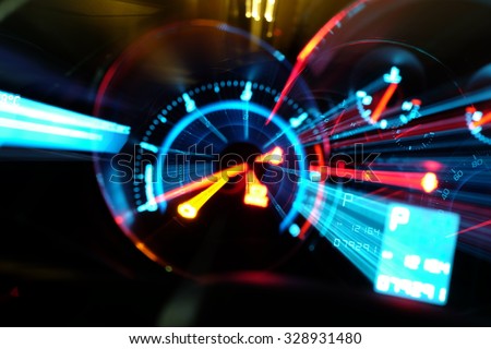 blur light of speed gauge.